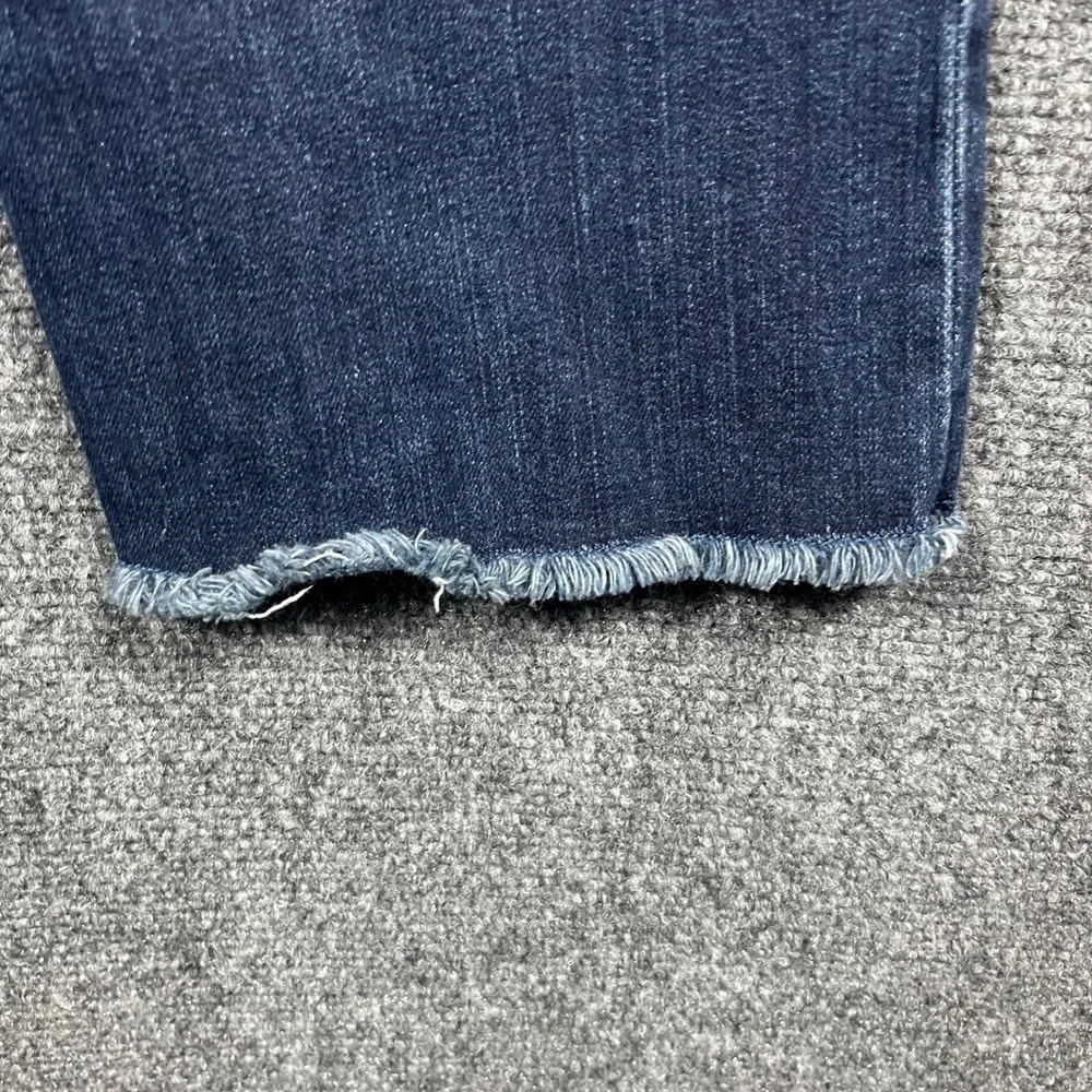 Seven7 High Rise Skinny Jeans Womens 8 Dark Wash Blue Raw Frayed Hem Stretch